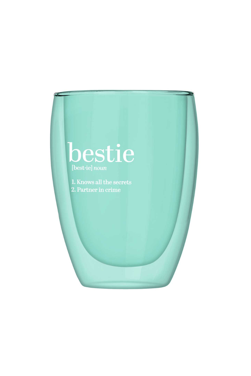 Light Blue Slant Collection - Double-Wall Stemless Glass - Bestie