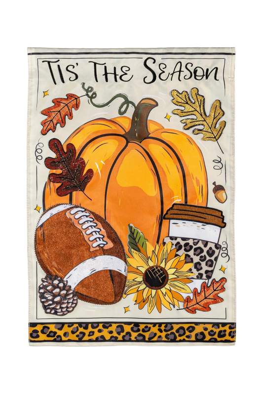 Dark Slate Gray Evergreen Tis the Season Autumn Decorative Garden Flag