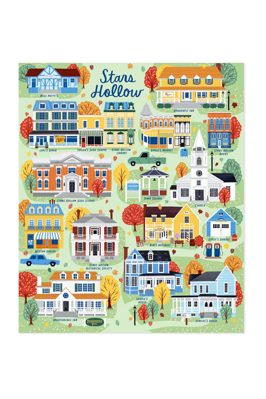 Light Gray Hallmark Gilmore Girls Stars Hollow Map Blanket