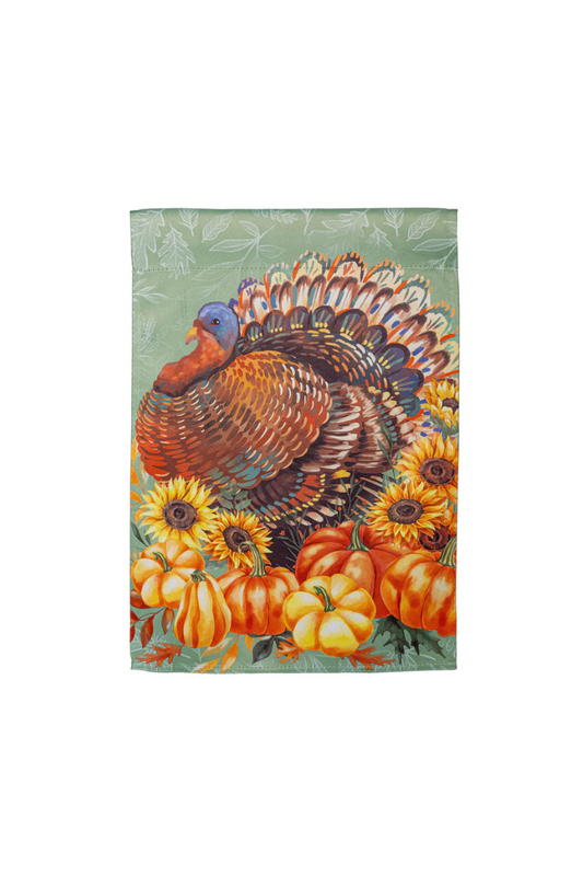 Rosy Brown Grateful Gatherings Turkey Suede Garden Flag
