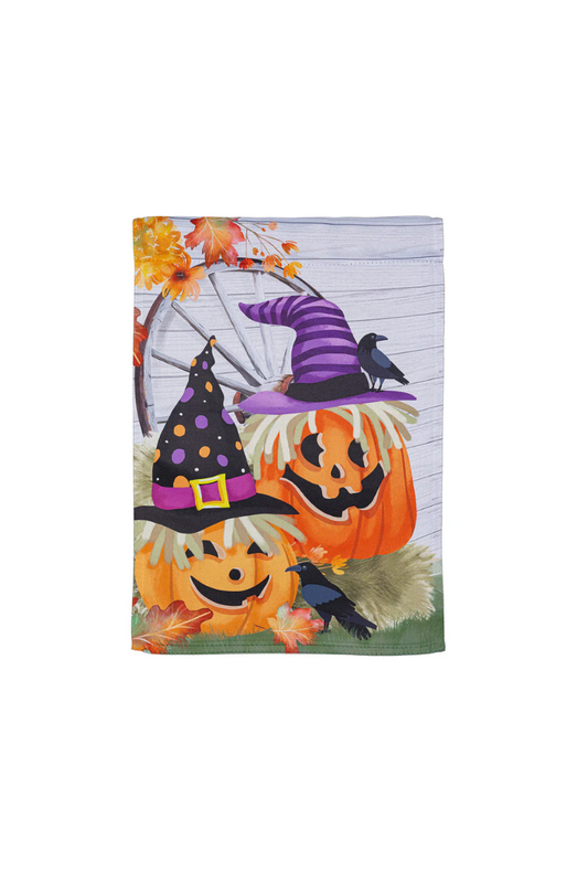Sienna 2 Jacks Pumpkin Suede Garden Flag