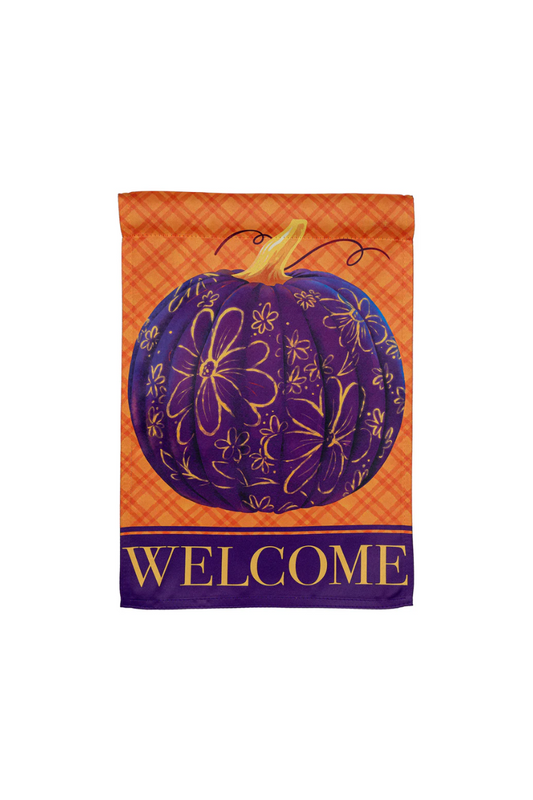 Chocolate Damascus Pumpkin Suede Garden Flag