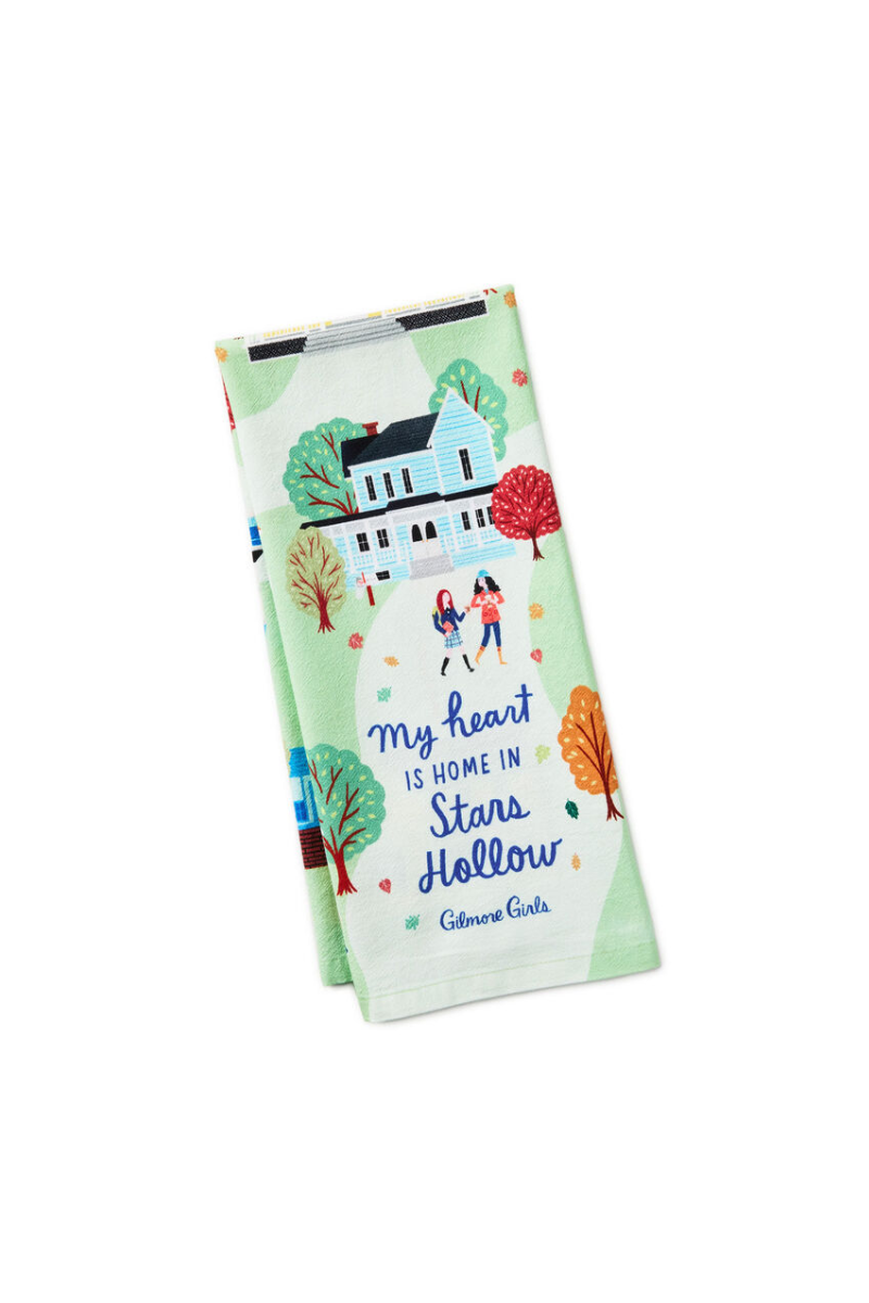 Light Gray Gilmore Girls Stars Hollow Tea Towel