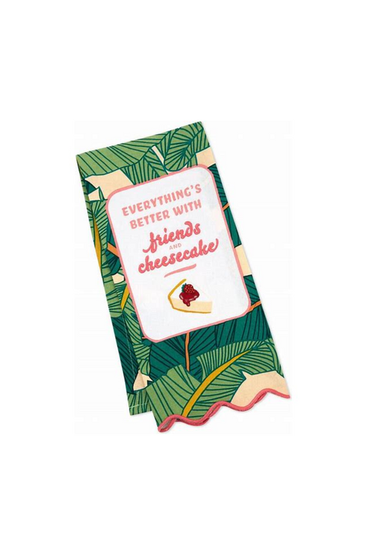 Light Gray The Golden Girls Better with Friends and Cheesecake Tea Towel
