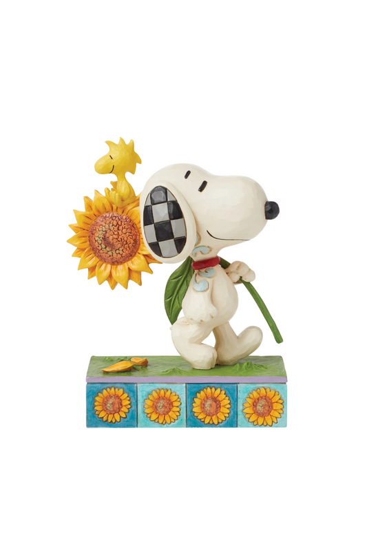 Gray JIM SHORE - Snoopy & Woodstock w/ Sunflower