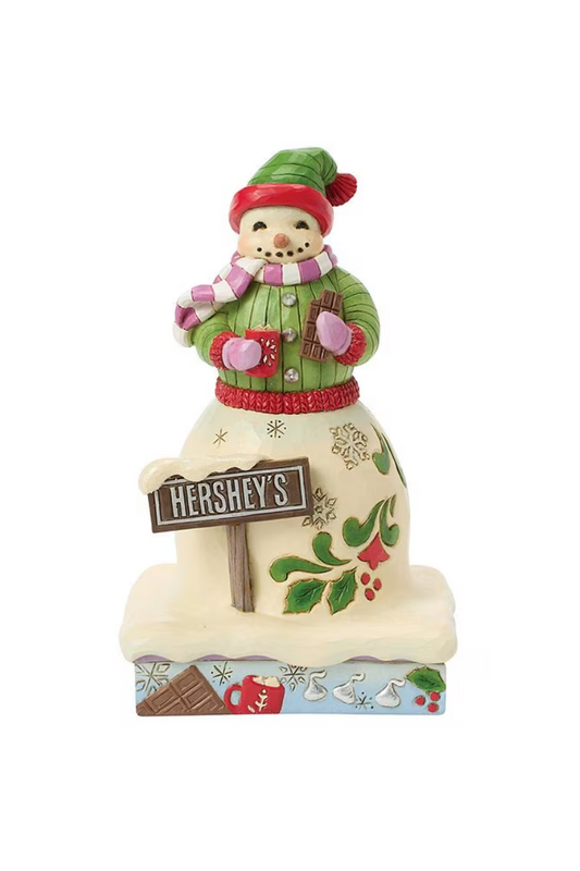 Light Gray Jim Shore Snowman with Hershey Sign Figurine
