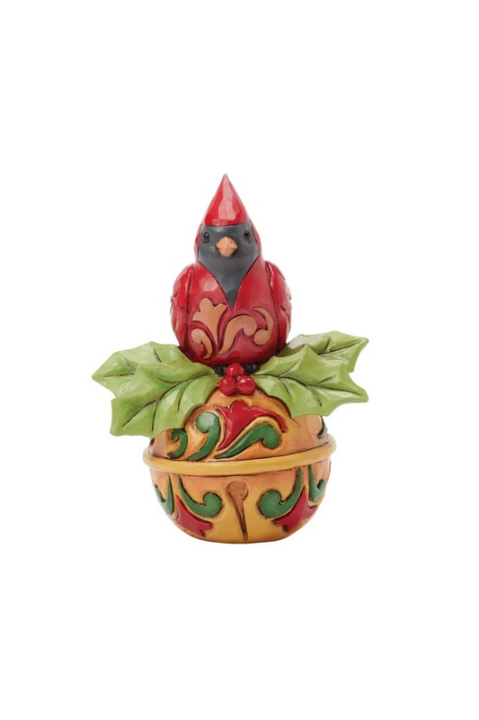 Dark Khaki Jim Shore - Cardinal on Jingle Bell Mini