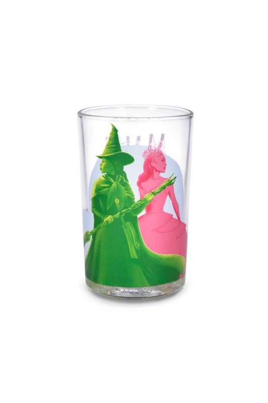 Sea Green Wicked Elphaba and Glinda Collectible Drinking Glass, 13.5 oz