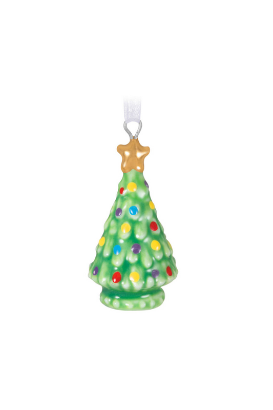 Dark Sea Green 2025 Ornament - Mini O Tiny Tree! Porcelain Ornament, 1"