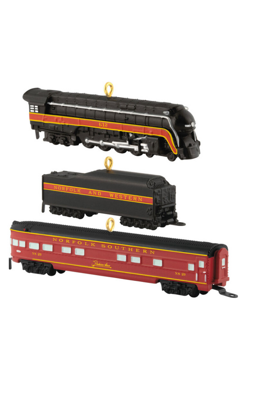 Dark Salmon 2025 Ornament - Mini Lionel® Norfolk and Western Passenger Set Ornaments, Set of 3