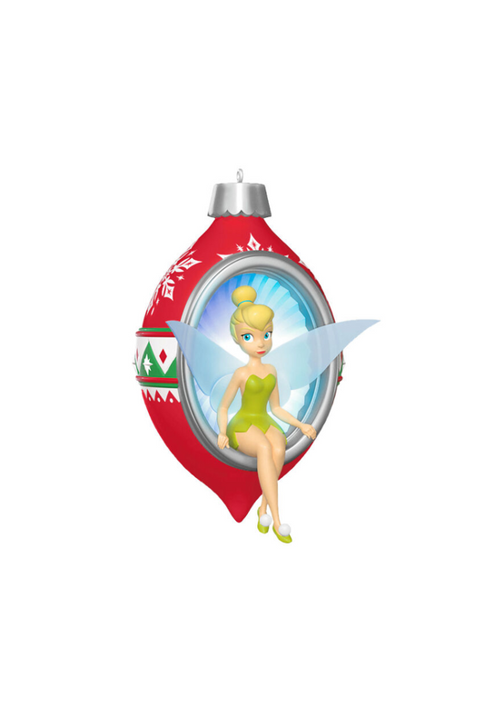 Light Gray 2025 Ornament - Disney Tinker Bell Trimming the Tree with Tink Ornament with Light