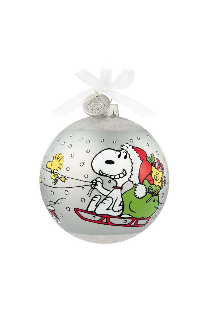 Light Gray 2025 Ornament - Peanuts® 75th Year Special Edition Glass Ornament