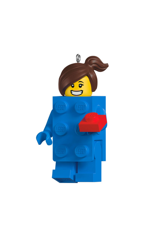 Dark Cyan 2025 Ornament - Brick Suit Girl LEGO® Minifigure Ornament