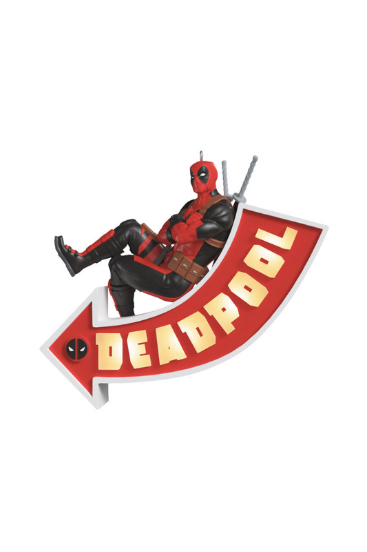 Brown 2025 Ornament - Marvel Deadpool It's a Sign! Ornament With Light
