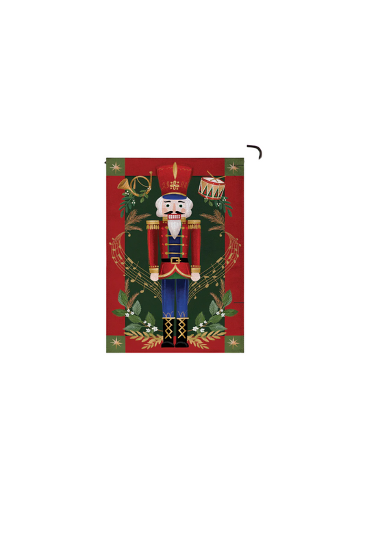 Saddle Brown Joyful Traditions Double Sided Burlap Garden Flag