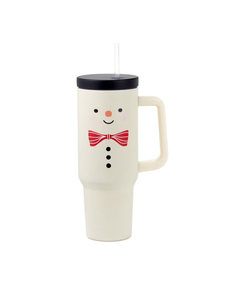 Light Gray Snowman Insulated Travel Cup, 40oz.