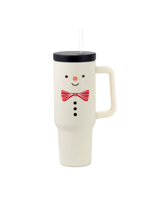 Light Gray Snowman Insulated Travel Cup, 40oz.