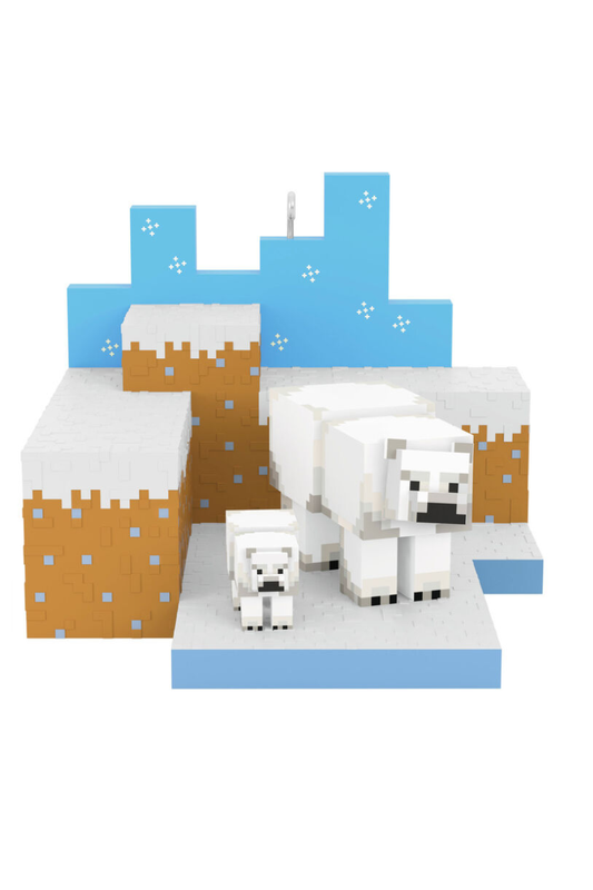 Light Gray 2025 Ornament - Minecraft Polar Bears in Snowy Tundra Ornament