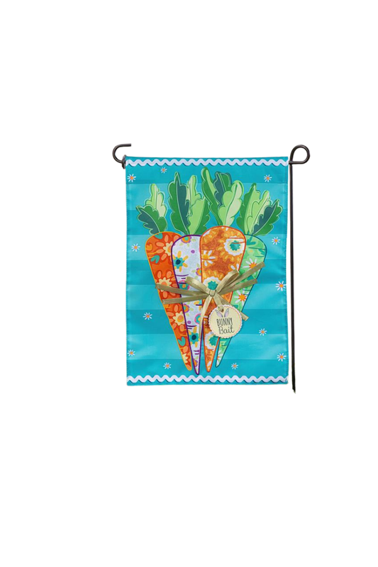 White Smoke Bunny Bait Bunch Applique Garden Flag