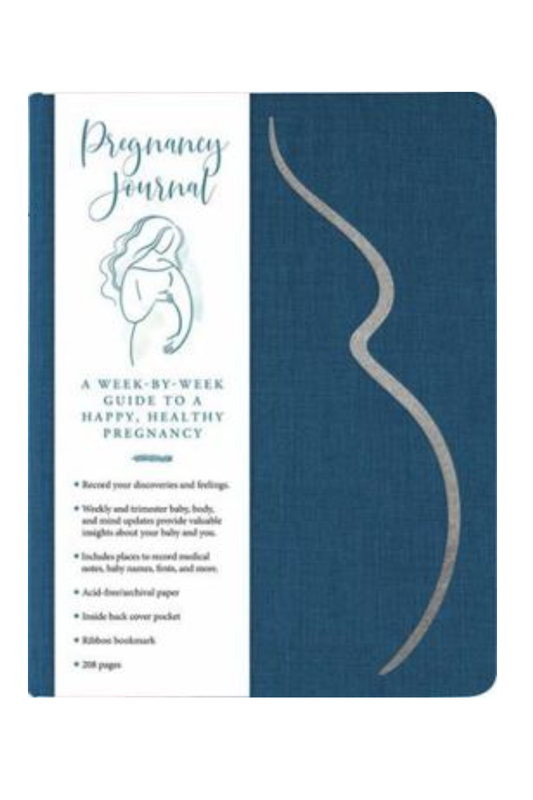 Dark Slate Gray Pregnancy Journal (Deluxe, Clothbound Edition with removable cover band)