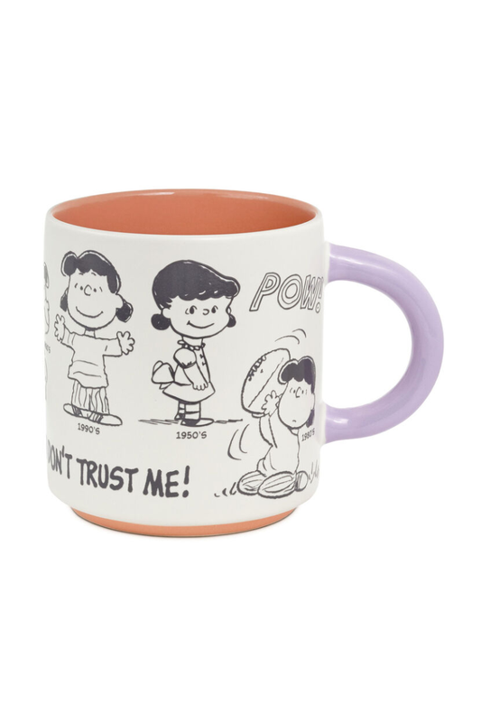 White Smoke Peanuts® 75th Lucy Through the Decades Mug, 17.5 oz.