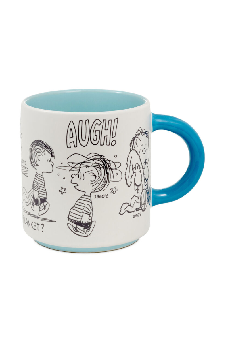 White Smoke Peanuts® 75th Linus Through the Decades Mug, 17.5 oz.