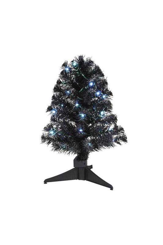 Dark Slate Gray 2025 Ornament Mini Show Toppers Black Christmas Tree with Light, 17"