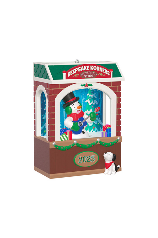 Light Gray 2025 Ornament - Rockin Window Shopping Musical Ornament with Light and Motion