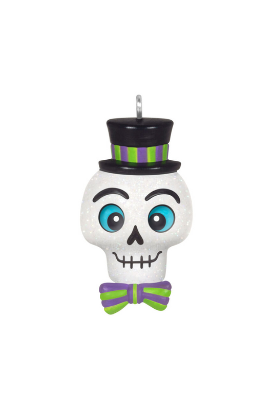 Dark Slate Gray 2025 Ornament - Mini Spooky Little Skull Ornament, 1"
