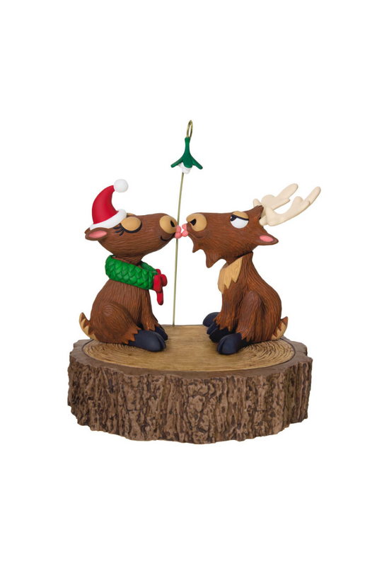 Sienna 2025 Ornament - Merry Kiss-Moose Musical Ornament with Motion