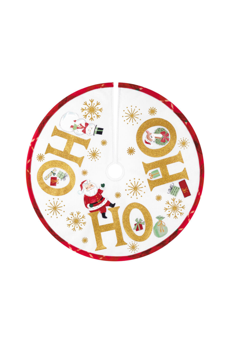 White Smoke 2025 Ornaments - Mini Nostalgic Holiday Tree Skirt, 12"