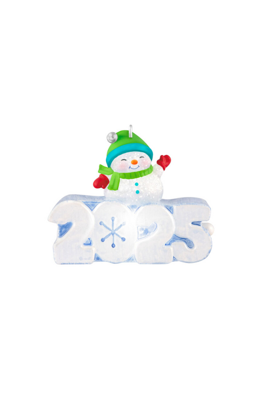 Lavender 2025 Ornaments - Mini A Snowy 2025 Ornament with Light, 1.25"