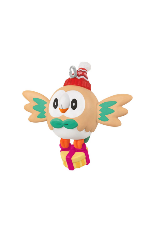 Tan 2025 0rnament - Mini Pokémon Holiday Rowlet Ornament, 1.25"