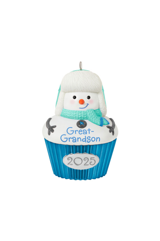 Dark Cyan 2025 Ornament - Great Grandson Cupcake Ornament