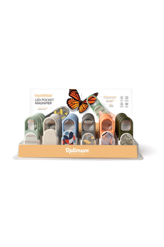 Tan Optimal Optical® OptiSlide™ LED Pocket Magnifier