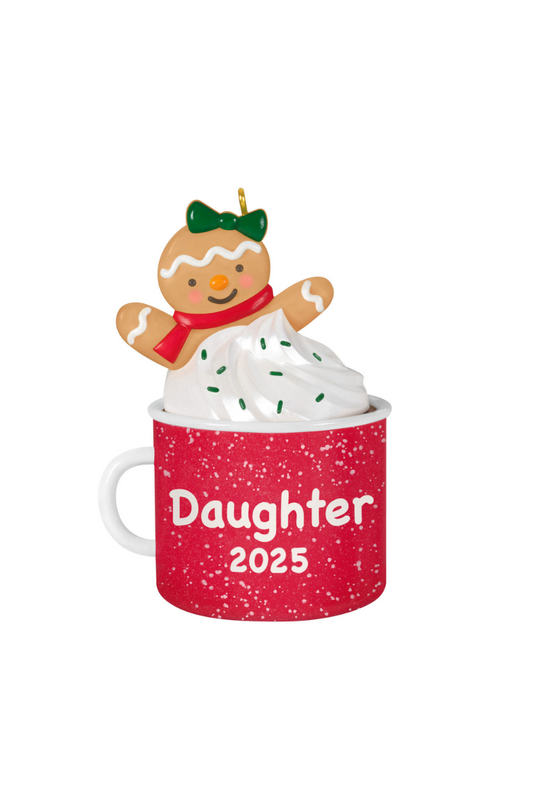 Firebrick 2025 Ornament - Daughter Gingerbread Girl in Mug Ornament
