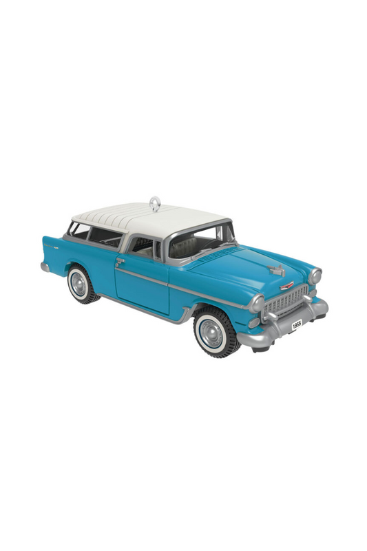 Steel Blue 2025 Ornaments - Mini Lil' Classic Cars 1955 Chevrolet® Nomad® Wagon 2025 Metal Ornament, 0.75"