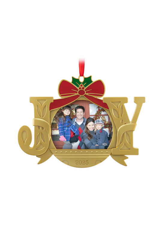 Dark Khaki 2025 Ornament - A Joy to Behold Photo Frame Metal Ornament