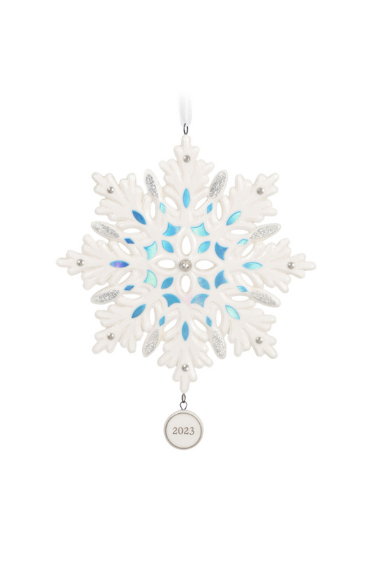 Beige 2023 Ornament - Snowflake - Porcelain