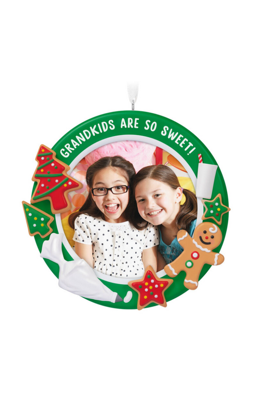 Forest Green 2025 Ornament - Grandkids are so Sweet Photo Frame Ornament