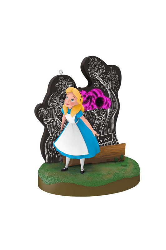 Dark Slate Gray 2025 Ornament - Disney Alice in Wonderland and the Cheshire Cat Ornament with Light