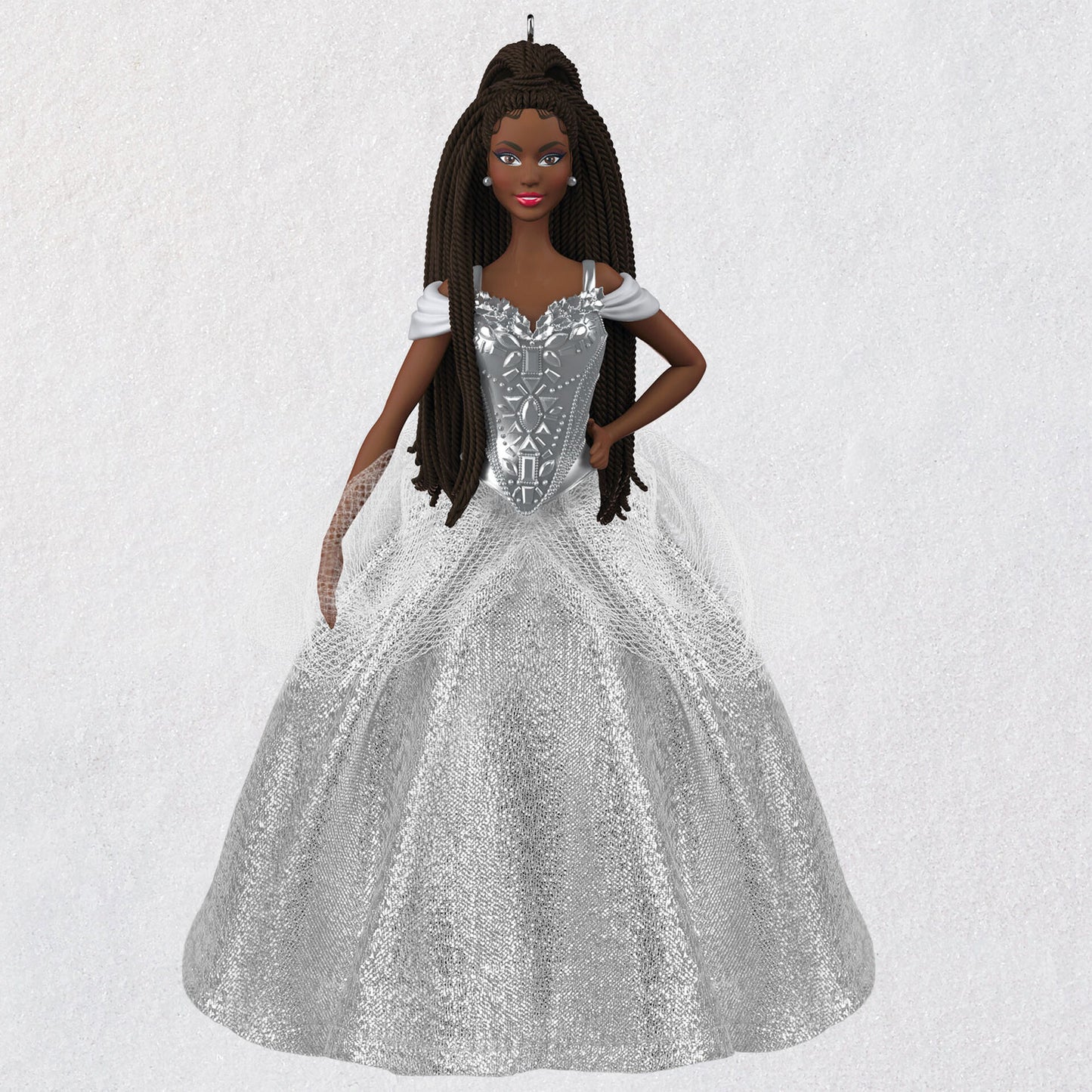 Light Gray 2021 Black Holiday Barbie™ Doll Ornament