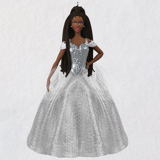 Light Gray 2021 Black Holiday Barbie™ Doll Ornament