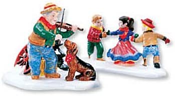 D56-At The Barn Dance, It's Allemande Left (Set of 2)-Snow Village
