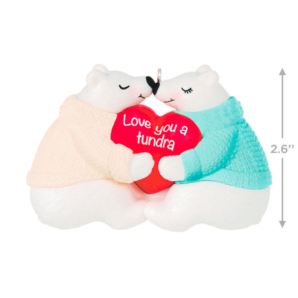 Love You a Tundra Polar Bear Couple Ornament