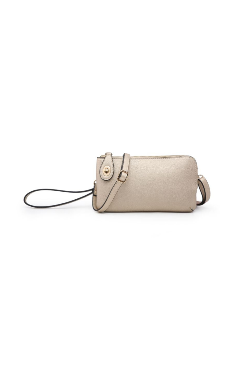 Dark Gray Jen & Co Kendall Crossbody/Wristlet with Twist Lock Closure