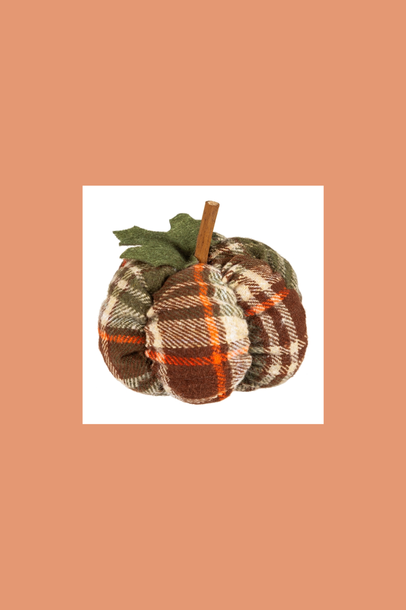 Dark Salmon Plush Pumpkins Table Décor, 3 Asst