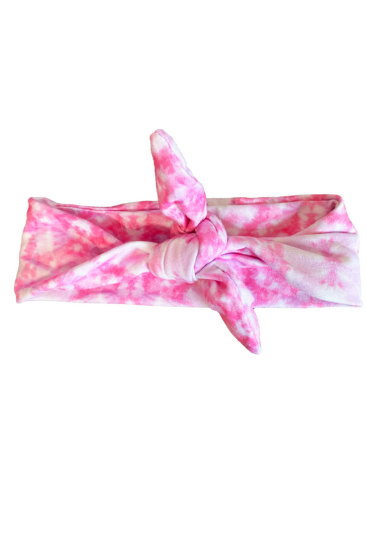Plum PINK TIE-DYE KNOTTED HEADBAND