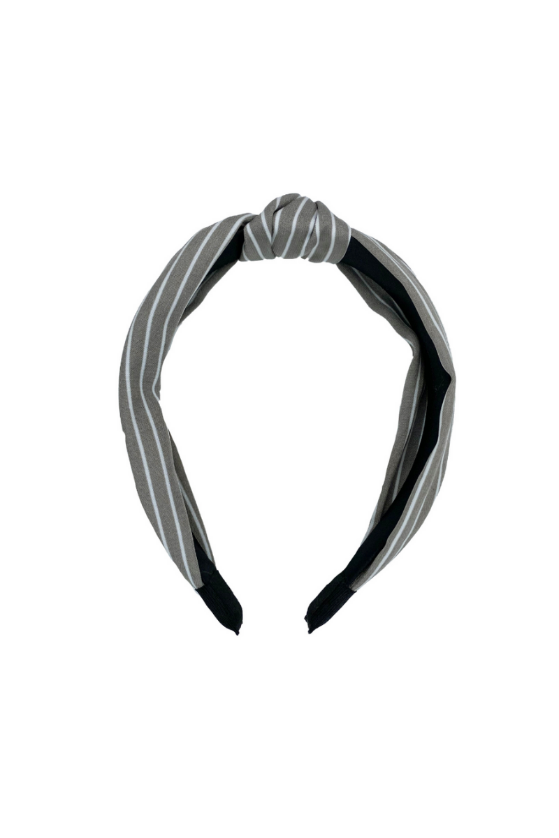Dim Gray SEAS THE DAY HEADBAND IN TAUPE & WHITE