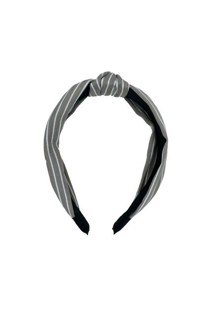 Dim Gray SEAS THE DAY HEADBAND IN TAUPE & WHITE